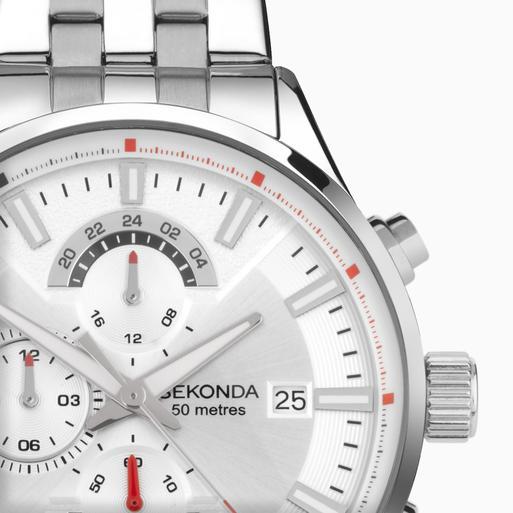 Sekonda men's dual time stainless steel bracelet watch online